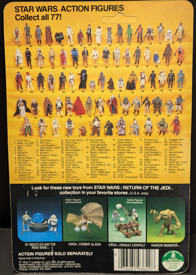 Cargue la imagen en el visor de la galería, Vintage Kenner Star Wars Hammerhead 3.5-Inch Action Figure (77-Back Card) - Used
