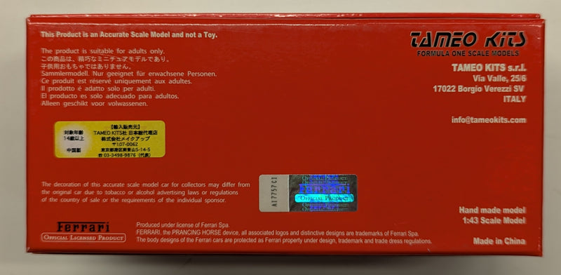 Carica immagine in Galleria Viewer, Tameo 1/43 Ferrari F1-89 Brazilian GP 1989 Winner Nigel Mansell TB004 - Used