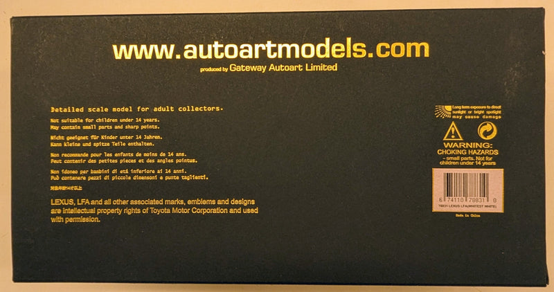 Load image into Gallery viewer, AUTOart Signature 1/18 Lexus LFA Whitest White 78831 - Used