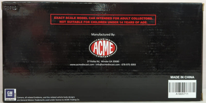 Laden Sie das Bild in Galerie -Viewer, ACME 1/18 Dealer Exclusive 1967 Camaro 427 A1805711 - Used