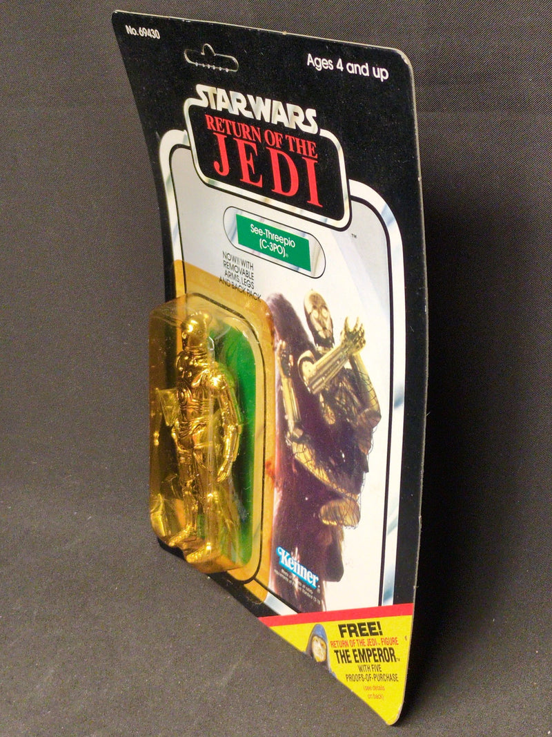 Chargez l'image dans la visionneuse de la galerie, Vintage Kenner Star Wars C-3PO (Free the Emperor Coin Offer) 3.5-Inch Figure (65-Back Card) - Used