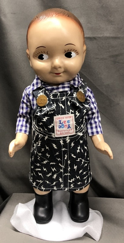 Laden Sie das Bild in Galerie -Viewer, Mike Company / Yuge / Tomorrow Land Girl Replica Doll (Denim Jumper Dress / Lightning Pattern) - Used