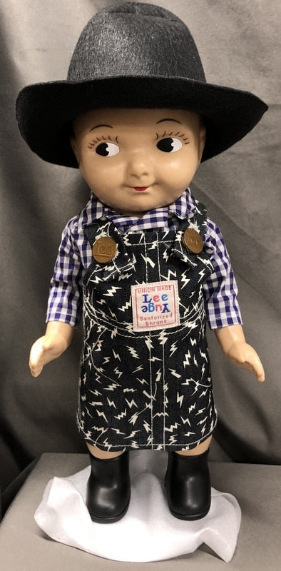Laden Sie das Bild in Galerie -Viewer, Mike Company / Yuge / Tomorrow Land Girl Replica Doll (Denim Jumper Dress / Lightning Pattern) - Used