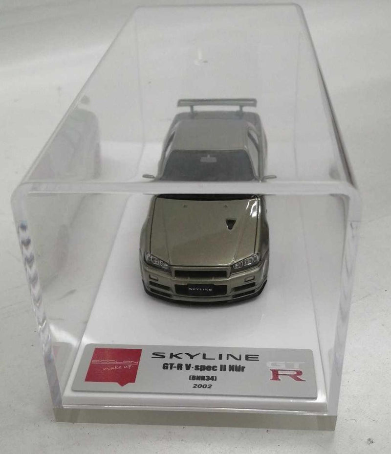 Cargue la imagen en el visor de la galería, MAKE UP GT-R (BNR34) V-SPEC II NUR 2002 TE37 Wheels 1/43 Diecast– Used