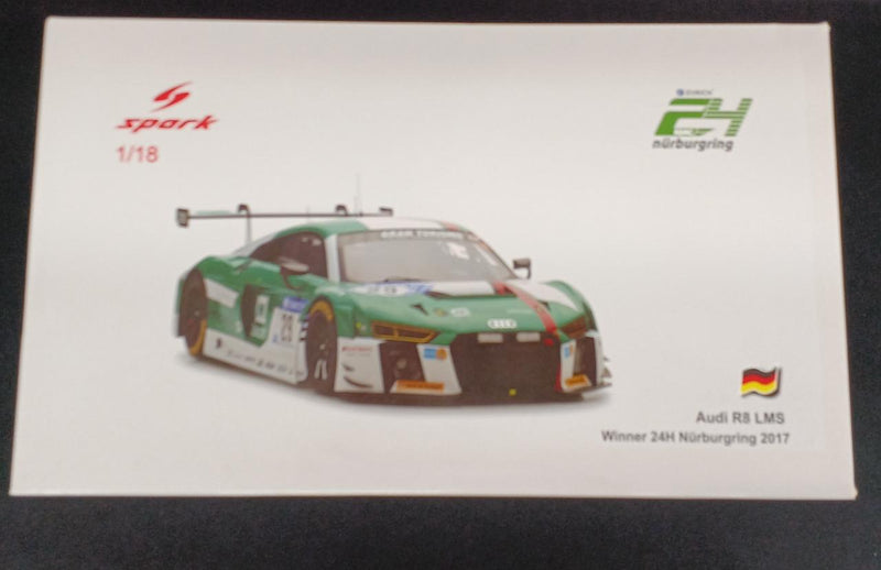 Laden Sie das Bild in Galerie -Viewer, SPARK Nurburgring 24h Race 2017 Audi R8 LMS 1/18 Scale Car– Used