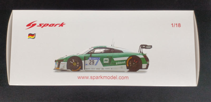Laden Sie das Bild in Galerie -Viewer, SPARK Nurburgring 24h Race 2017 Audi R8 LMS 1/18 Scale Car– Used