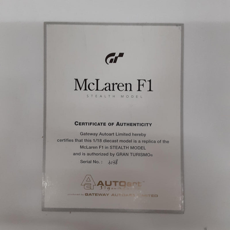 Load image into Gallery viewer, AUTOart McLaren F1 GTR Stealth Model 1/18 Scale Diecast Car– Used