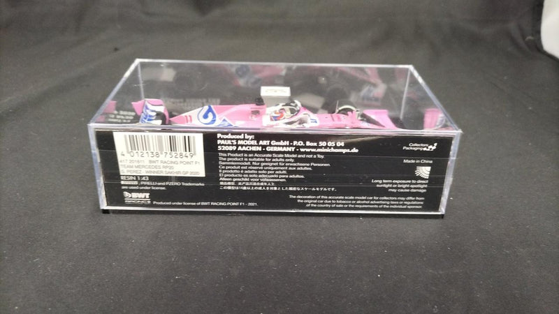 Chargez l'image dans la visionneuse de la galerie, MINICHAMPS BWT Racing Point F1 Mercedes RP20 Sergio Perez Sakhir GP 2020 Winner 1/43– Used