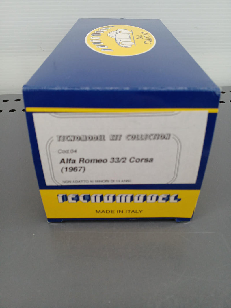 Laden Sie das Bild in Galerie -Viewer, Tecnomodel Alfa Romeo 33/2 CORSA 1967 1/43 Scale Model Car– Used