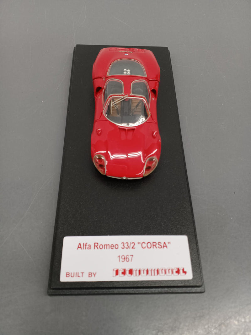 Laden Sie das Bild in Galerie -Viewer, Tecnomodel Alfa Romeo 33/2 CORSA 1967 1/43 Scale Model Car– Used