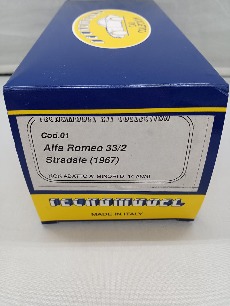 Laden Sie das Bild in Galerie -Viewer, Tecnomodel Alfa Romeo 33/2 Stradale 1967 1/43 Scale Car– Used