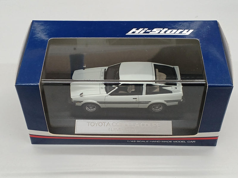 Laden Sie das Bild in Galerie -Viewer, INTERALLIED/HI-STORY HS057WH TOYOTA COROLLA LEVIN (SL MORITZ WHITE) 1/43– Used