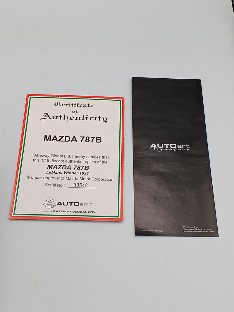 Load image into Gallery viewer, AUTOart MAZDA 787B LEMANS WINNER 1991 1/18 Scale Model Car– Used