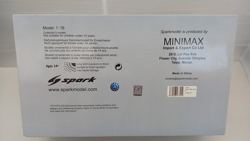 Laden Sie das Bild in Galerie -Viewer, SPARK 1/18 Toyota TS050 Scale Model Car– Used
