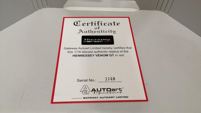 Load image into Gallery viewer, AUTOART Hennessey Venom GT 1/18 Scale Model Car– Used