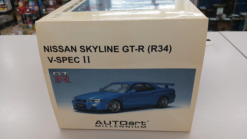 Load image into Gallery viewer, AUTOart R34 V-SPEC II SKYLINE GT-R 1/18 Scale Model Car– Used