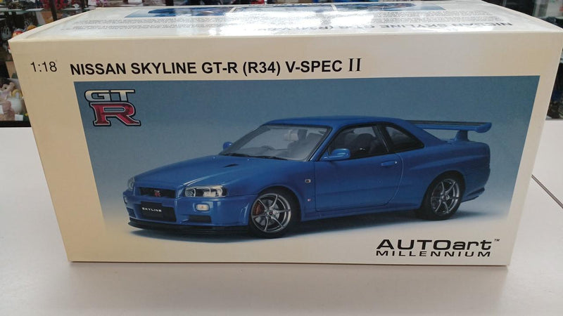 Load image into Gallery viewer, AUTOart R34 V-SPEC II SKYLINE GT-R 1/18 Scale Model Car– Used