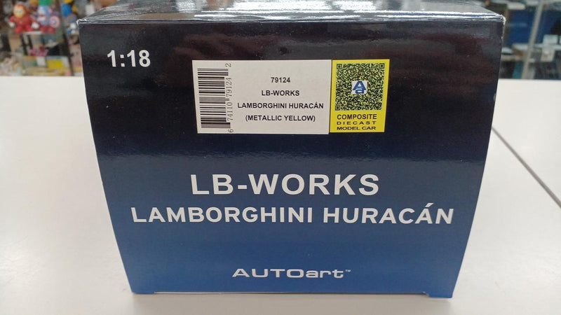 Load image into Gallery viewer, AUTOart Liberty Walk Metallic Yellow Lamborghini Huracan 1/18 Scale Model Car– Used