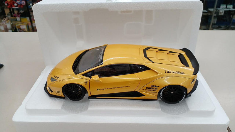 Load image into Gallery viewer, AUTOart Liberty Walk Metallic Yellow Lamborghini Huracan 1/18 Scale Model Car– Used