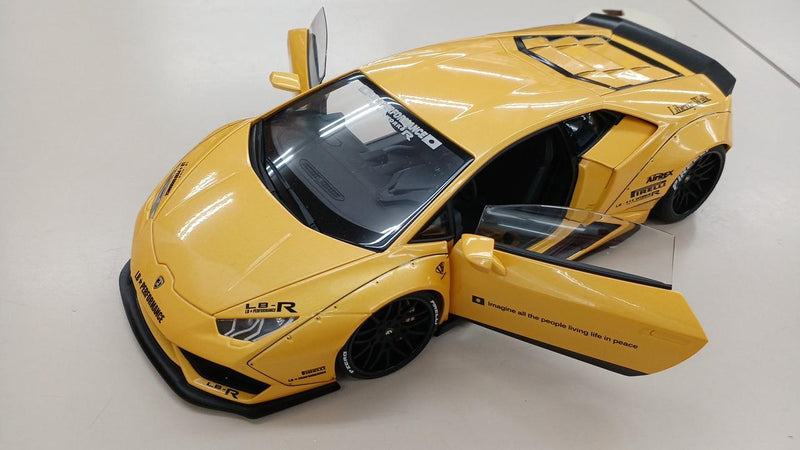 Load image into Gallery viewer, AUTOart Liberty Walk Metallic Yellow Lamborghini Huracan 1/18 Scale Model Car– Used