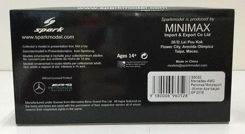 Laden Sie das Bild in Galerie -Viewer, SPARK S6052 AMG Petronas W09 EQ Power+ 1/43 Scale Car– Used