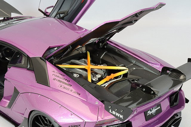 Cargue la imagen en el visor de la galería, AUTOart 1/18 LB-WORKS Lamborghini Aventador Limited Edition Metallic Purple / Carbon Black Hood