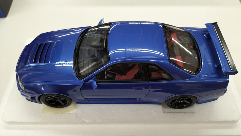 Load image into Gallery viewer, AUTOart Nismo R34 GT-R Z-TUNE Bayside Blue 1/18 Diecast Car– Used