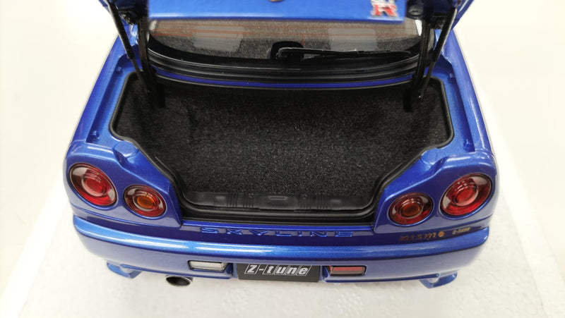 Load image into Gallery viewer, AUTOart Nismo R34 GT-R Z-TUNE Bayside Blue 1/18 Diecast Car– Used