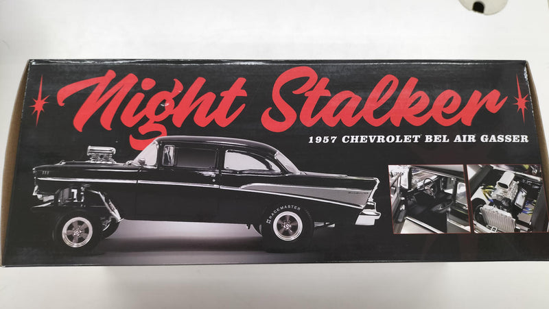 Laden Sie das Bild in Galerie -Viewer, ACME 1957 BEL AIR GASSERS NIGHT STALKER 1/18 Diecast Car– Used