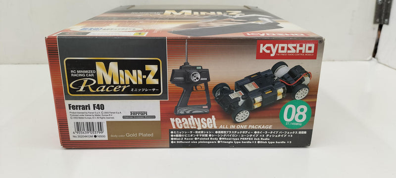 Laden Sie das Bild in Galerie -Viewer, KYOSHO Ferrari F40 Gold Paint Mini-Z Racer - Used