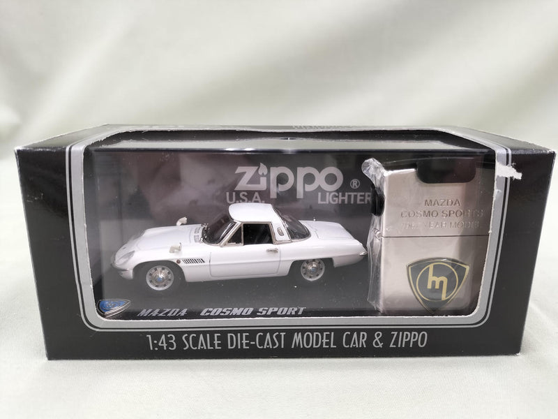 Laden Sie das Bild in Galerie -Viewer, Fukashiro Model Car & Zippo Lighter Set Cosmo Sport 1/43 Scale– Used