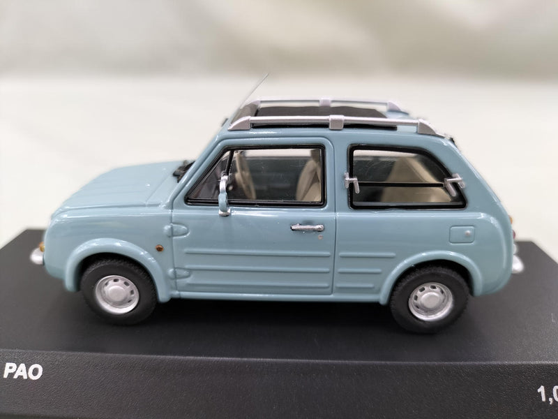Cargue la imagen en el visor de la galería, KYOSHO AQUA GRAY NISSAN PAO 1/43 Scale Model Car– Used