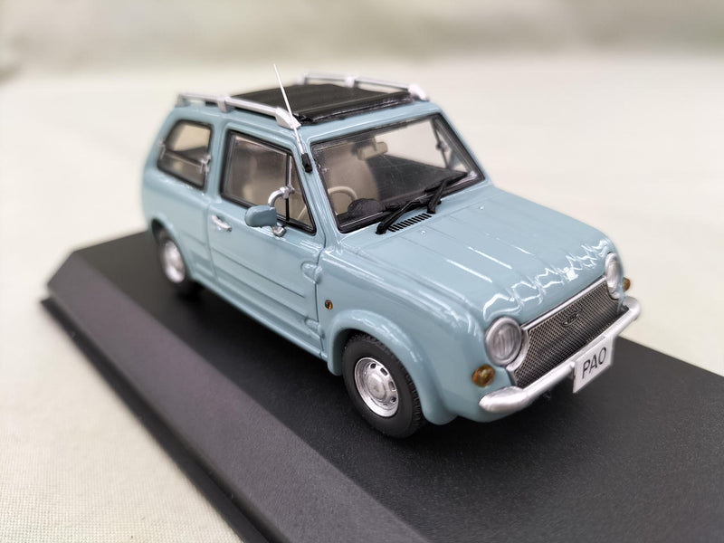 Cargue la imagen en el visor de la galería, KYOSHO AQUA GRAY NISSAN PAO 1/43 Scale Model Car– Used
