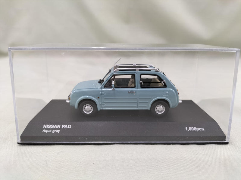 Cargue la imagen en el visor de la galería, KYOSHO AQUA GRAY NISSAN PAO 1/43 Scale Model Car– Used