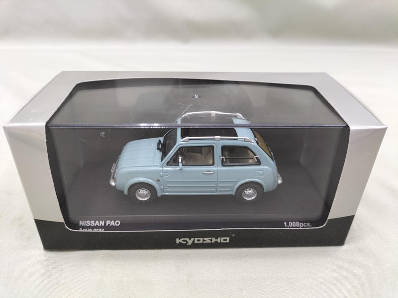 Cargue la imagen en el visor de la galería, KYOSHO AQUA GRAY NISSAN PAO 1/43 Scale Model Car– Used