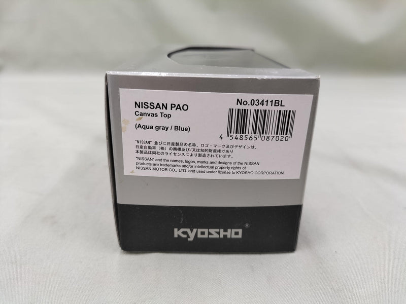 Cargue la imagen en el visor de la galería, KYOSHO AQUA GRAY NISSAN PAO 1/43 Scale Model Car– Used