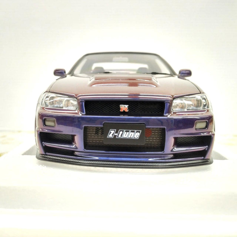 Load image into Gallery viewer, AUTOart Nismo R34 GT-R Z-TUNE Midnight Purple 1/18 Diecast Car– Used