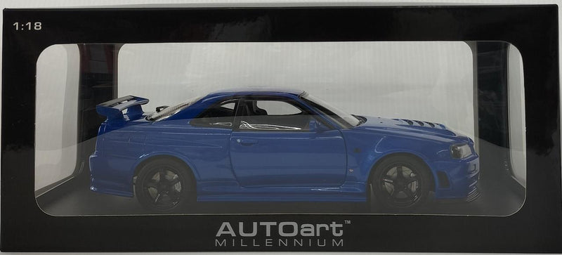 Load image into Gallery viewer, AUTOart Nismo R34 GT-R Z-tune Bayside Blue 1/18 Scale Car– Used