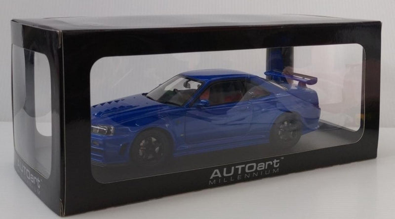 Load image into Gallery viewer, AUTOart Nismo R34 GT-R Z-tune Bayside Blue 1/18 Scale Car– Used