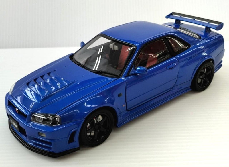 Load image into Gallery viewer, AUTOart Nismo R34 GT-R Z-tune Bayside Blue 1/18 Scale Car– Used