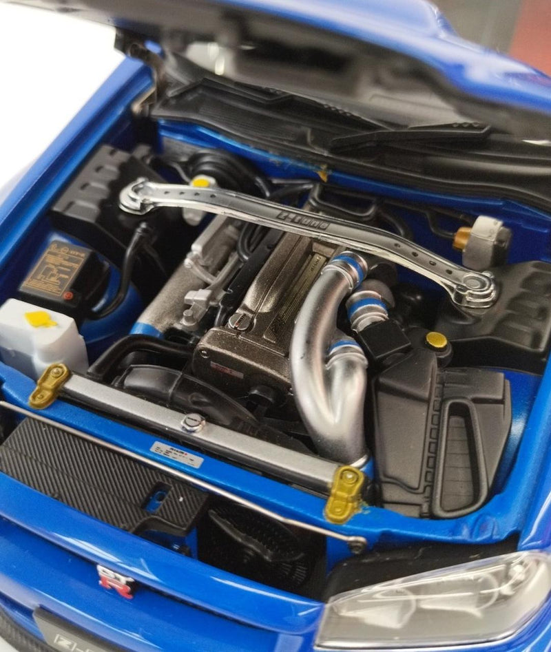 Load image into Gallery viewer, AUTOart Nismo R34 GT-R Z-tune Bayside Blue 1/18 Scale Car– Used