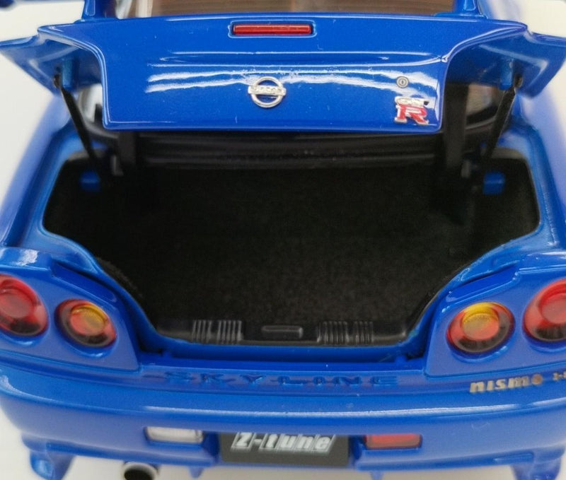 Load image into Gallery viewer, AUTOart Nismo R34 GT-R Z-tune Bayside Blue 1/18 Scale Car– Used