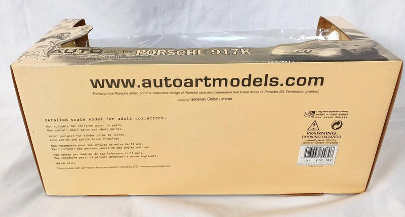 Load image into Gallery viewer, AUTOART Porsche 917K Diecast Car 1/18 Scale– Used