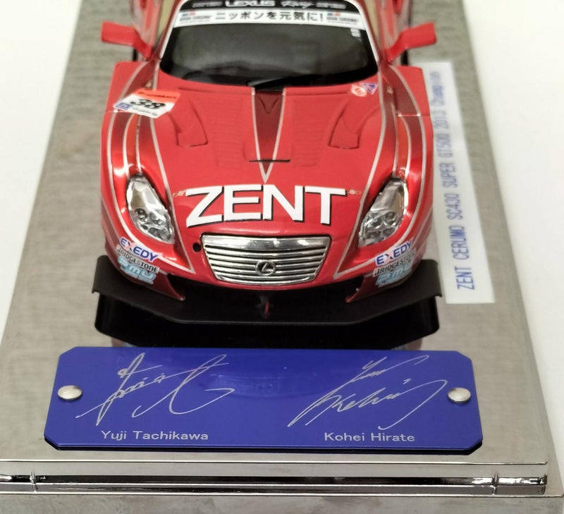 Laden Sie das Bild in Galerie -Viewer, EBBRO 20th GT500 2013 Champion ZENT CERUMO LEXUS SC430 1/43 Scale– Used