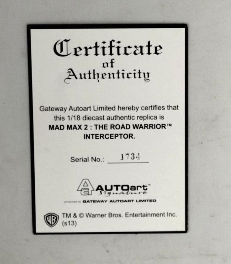 Laden Sie das Bild in Galerie -Viewer, AUTOART 1/18 MAD MAX 2 "The Road Warrior" Interceptor– Used