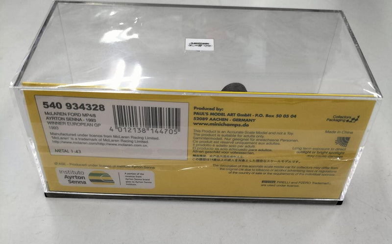Load image into Gallery viewer, MINICHAMPS McLaren FORD MP4/8 1/43 AYRTON SENNA Scale Car– Used