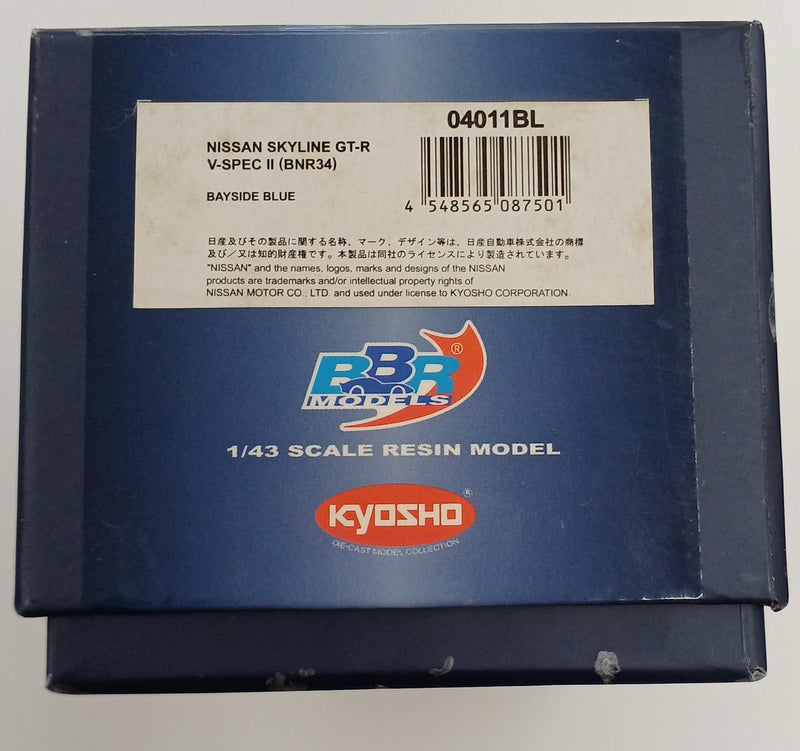 Laden Sie das Bild in Galerie -Viewer, KYOSHO 1/43 Skyline GT-R V-spec II Scale Model Car– Used