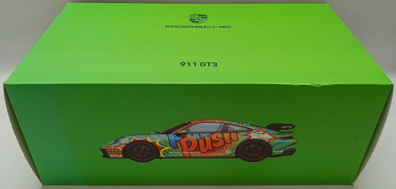Laden Sie das Bild in Galerie -Viewer, SPARK PORSCHE 911 (992) GT3 "PUSH PUSH" 1/18 Scale Car– Used