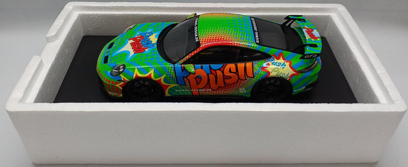 Laden Sie das Bild in Galerie -Viewer, SPARK PORSCHE 911 (992) GT3 "PUSH PUSH" 1/18 Scale Car– Used