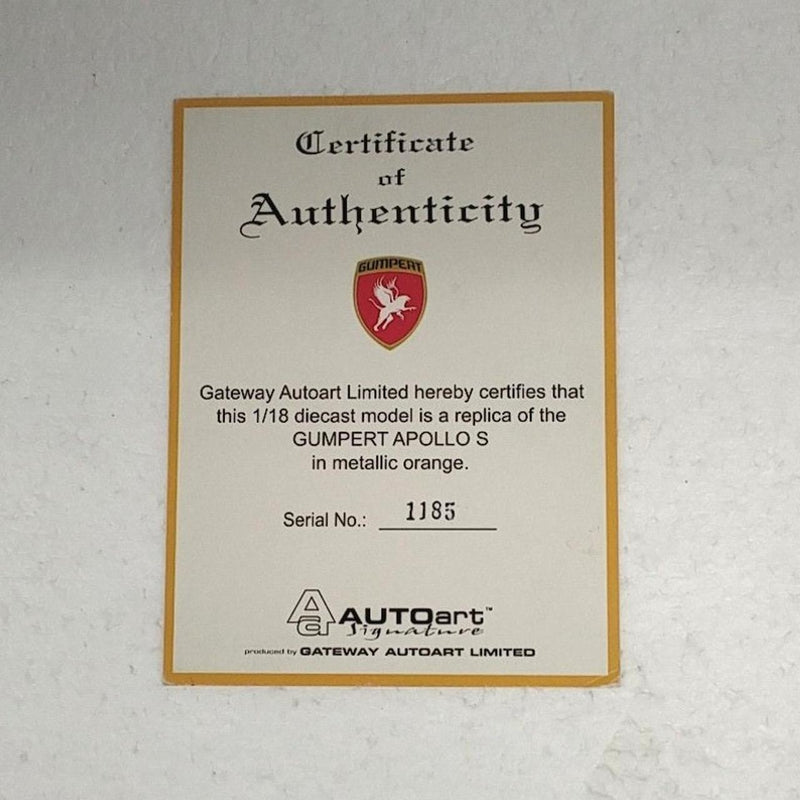 Load image into Gallery viewer, AUTOart GUMPERT APOLLO S 1/18 Scale Model Car– Used